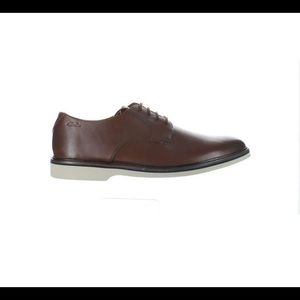 CLARKS MALWOOD PLAIN BROWN LEATHER OXFORD NWT SZ 10.5